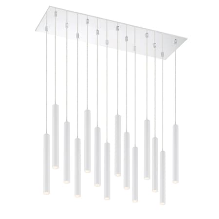 Z-Lite Forest 14 Light Island/Billiard, Chrome & Matte White 917MP12-WH-LED-14LCH